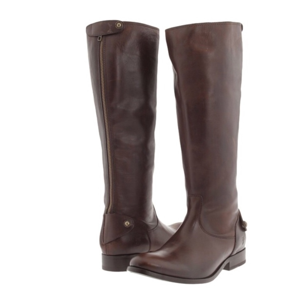 Frye Melissa Button Back Zip Leather Boot